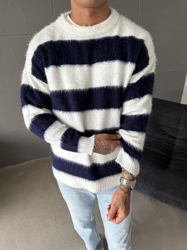 Tüylü Peluş Triko - Lacivert