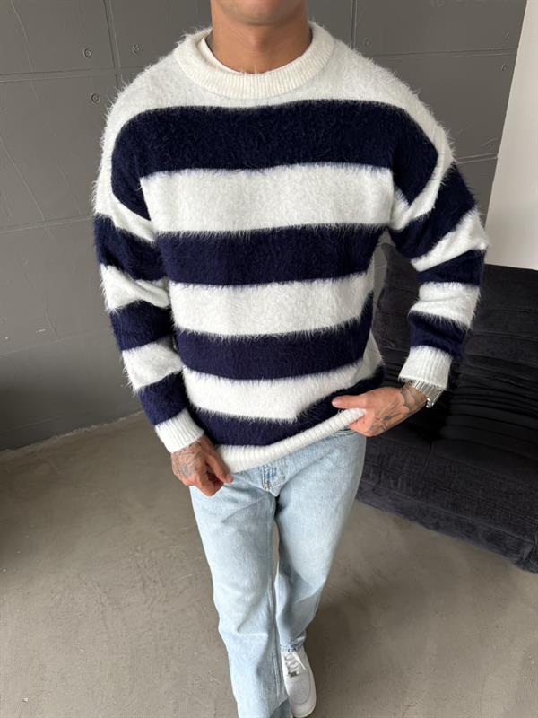 Tüylü Peluş Triko - Lacivert