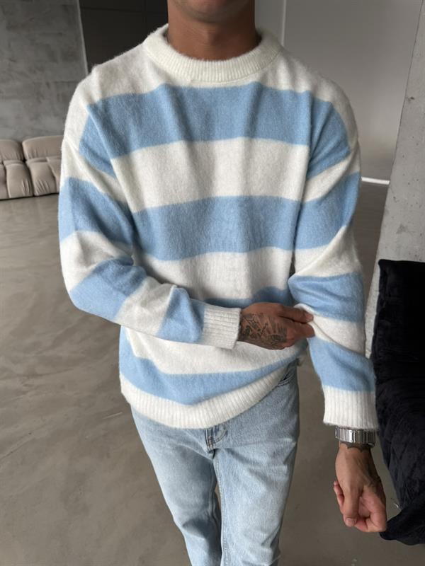 Tüylü Peluş Triko - Mavi