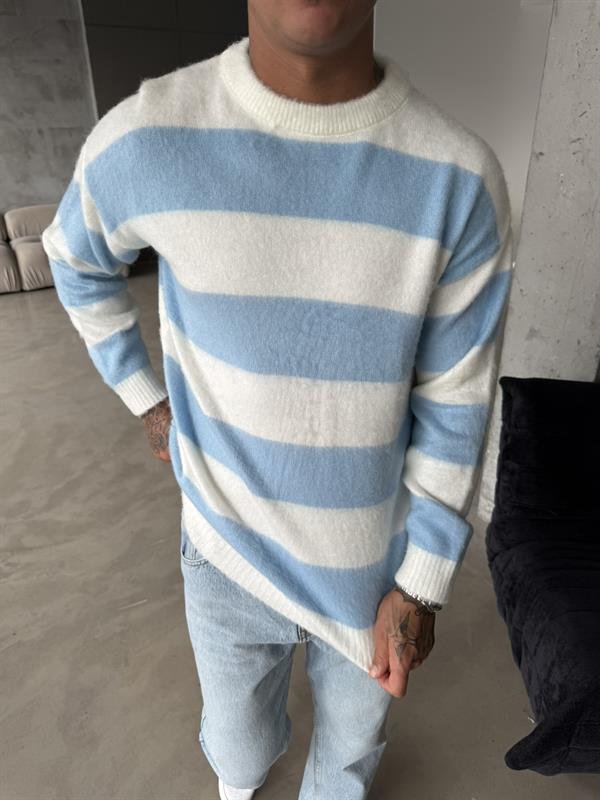 Tüylü Peluş Triko - Mavi