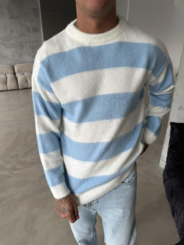 Tüylü Peluş Triko - Mavi