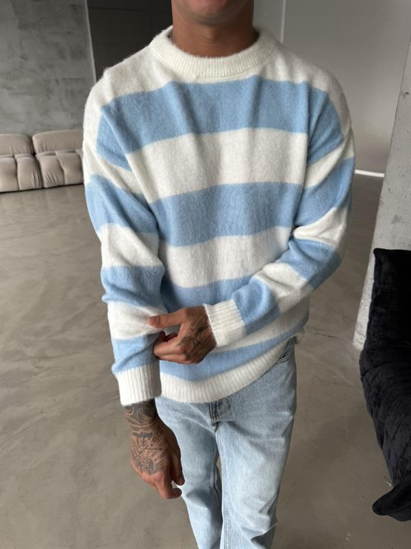 Tüylü Peluş Triko - Mavi