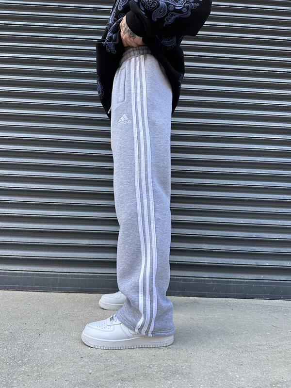 Üç Şeritli Baggy Eşofman Altı - Gri