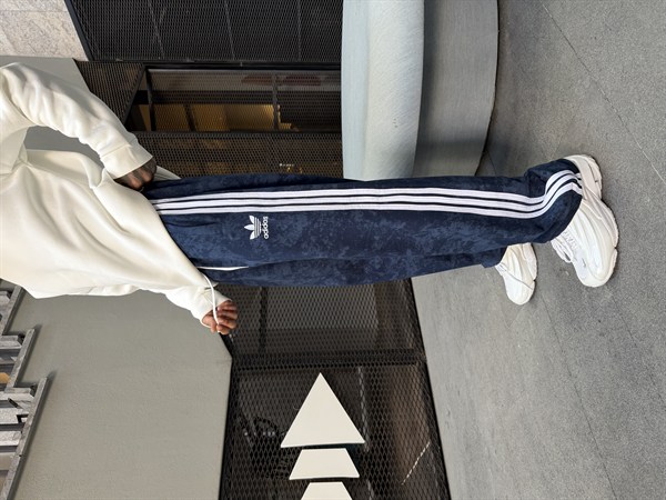 Üç Şeritli Yıkalamı Acid Premium Eşofman - İndigo