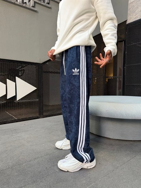 Üç Şeritli Yıkalamı Acid Premium Eşofman - İndigo