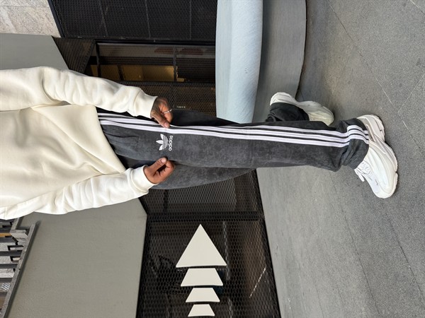 Üç Şeritli Yıkalamı Acid Premium Eşofman - Füme