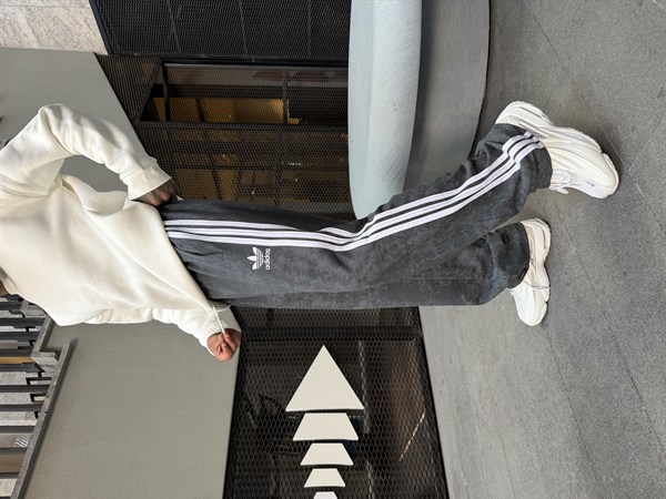 Üç Şeritli Yıkalamı Acid Premium Eşofman - Füme