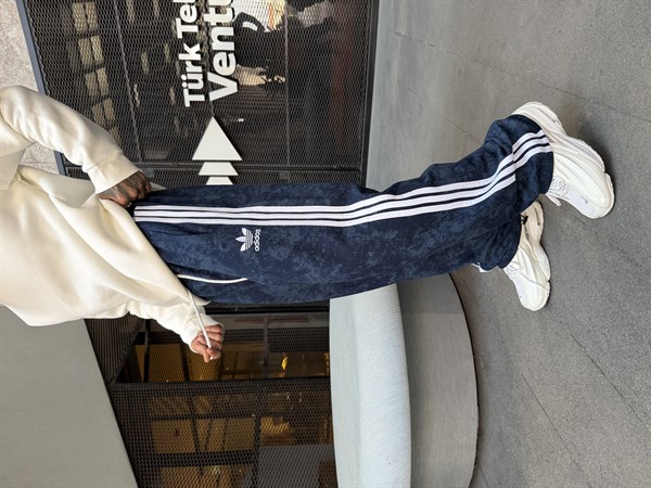 Üç Şeritli Yıkalamı Acid Premium Eşofman - İndigo