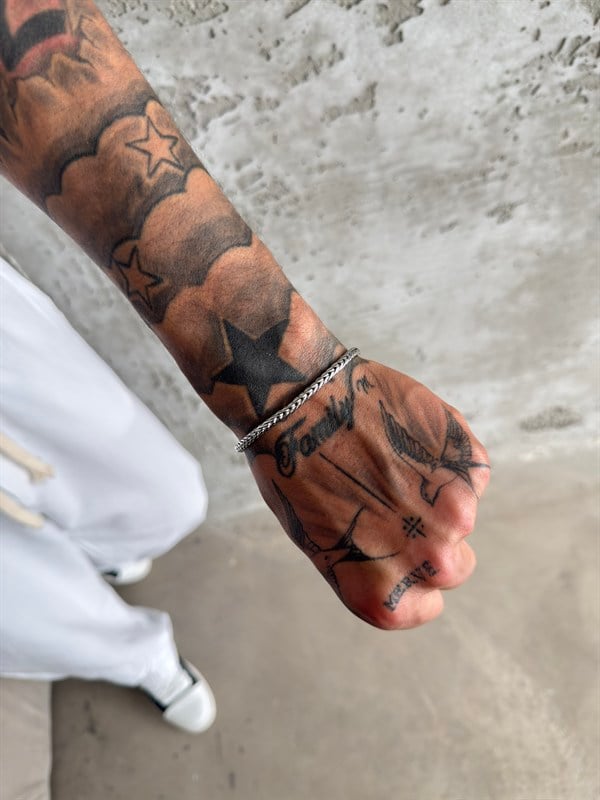 Urban Leather Erkek Bileklik - Gümüş