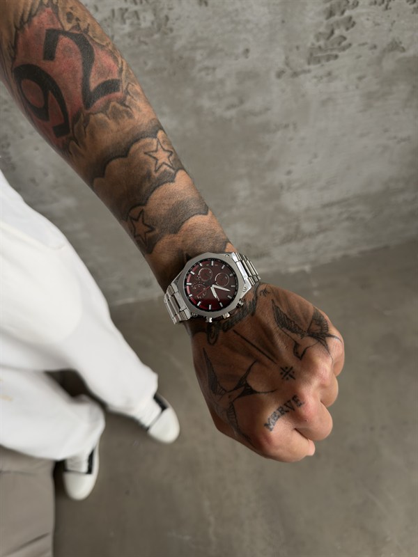 Valtier Genève Erkek Saat -Bordo
