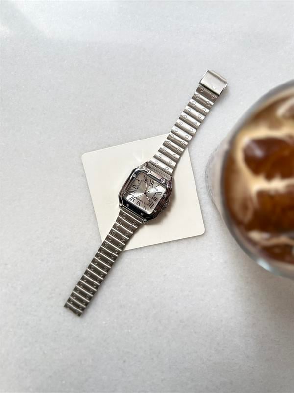 Vintage Rakamlı Saat - Beyaz