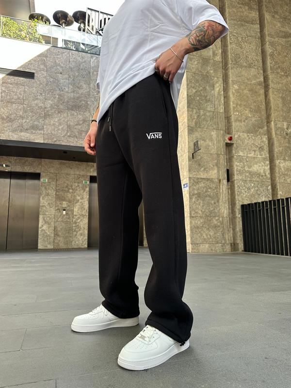 Vns Nakışlı Stoper Paça Lastikli Eşofman Altı -Siyah