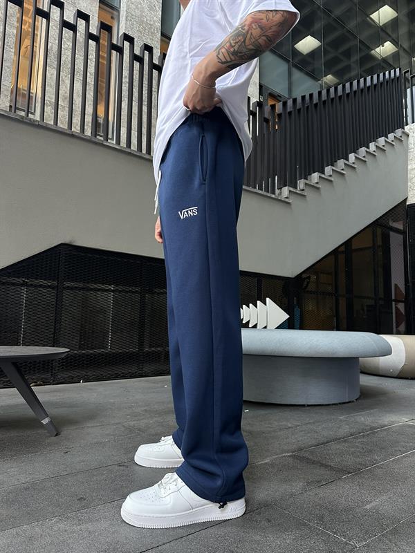 Vns Nakışlı Stoper Paça Lastikli Eşofman Altı -İndigo Mavi