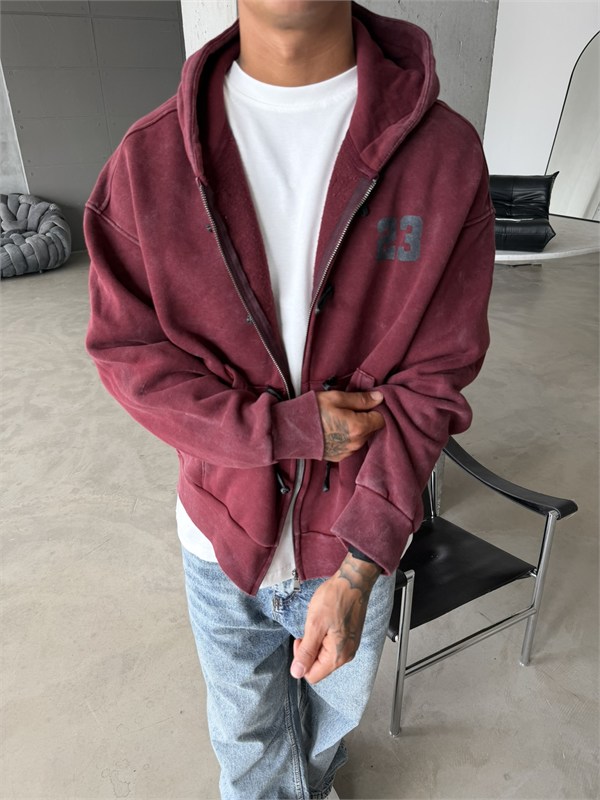 Washed Premium Duffle Zip Hoodie