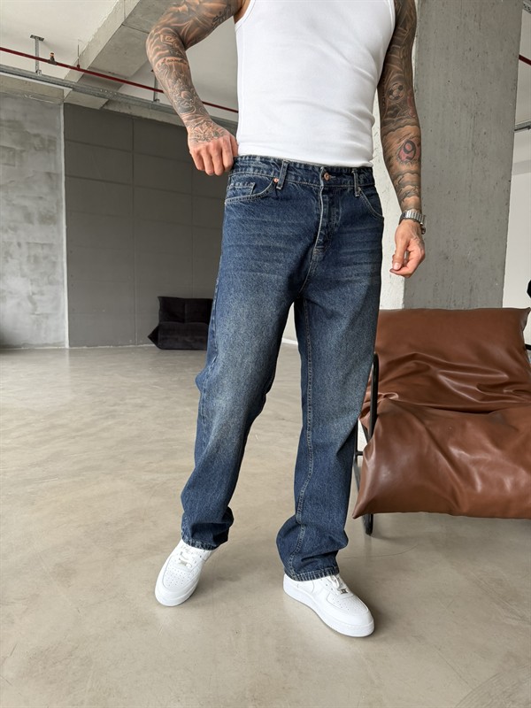 Washed Yıkamalı Eskitme  Pantolon - İndigo