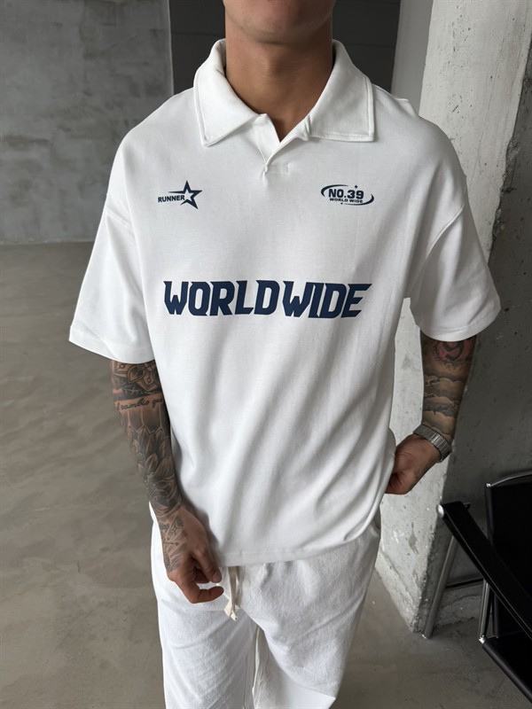 World Wide Polo Yaka - Beyaz