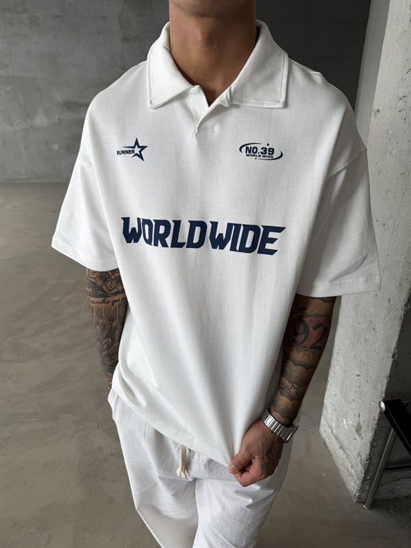 World Wide Polo Yaka - Beyaz