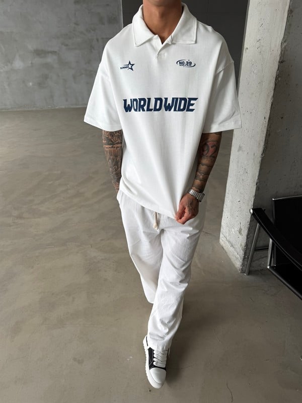 World Wide Polo Yaka - Beyaz