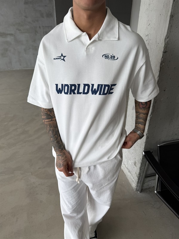 World Wide Polo Yaka - Beyaz