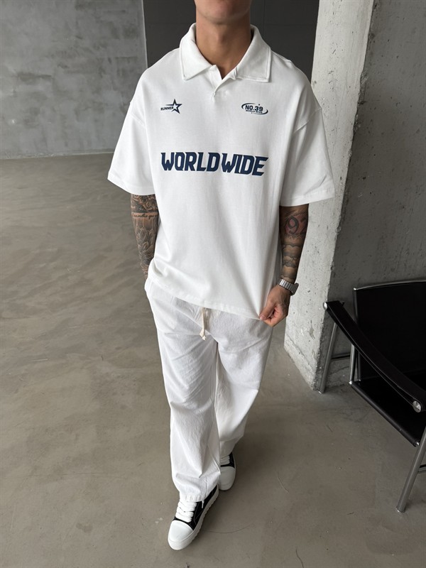 World Wide Polo Yaka - Beyaz