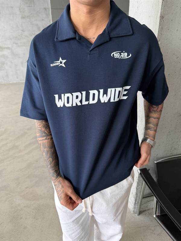 World Wide Polo Yaka - Lacivert