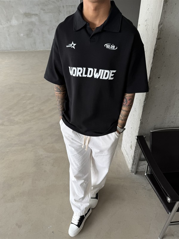 World Wide Polo Yaka - Siyah