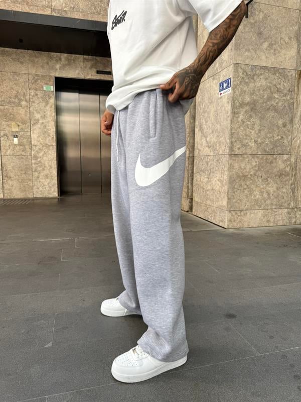 Yan Büyük Baskı Tek NK Eşofman - Gri