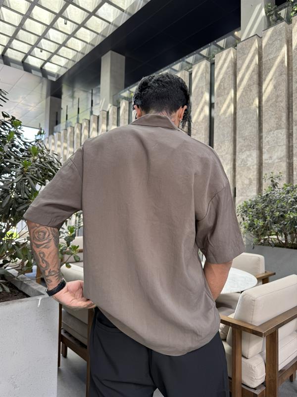 Yarım Kol Basic Gömlek - Haki