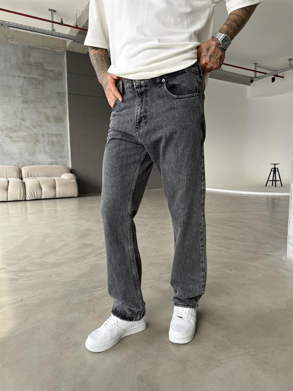 Yıkamalı Eskitme Baggy - Gri