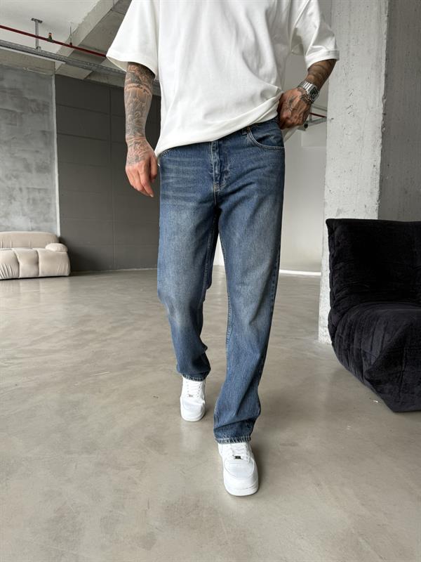 Yıkamalı Eskitme Baggy - İndigo