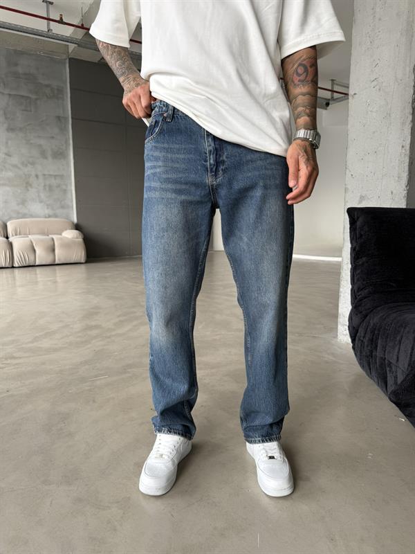 Yıkamalı Eskitme Baggy - İndigo