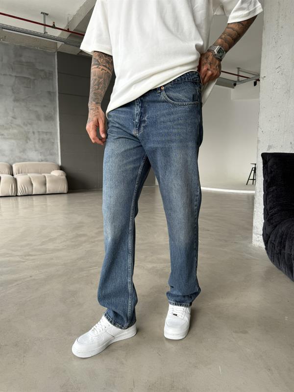 Yıkamalı Eskitme Baggy - İndigo