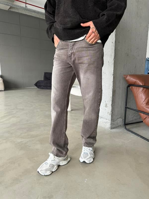 Yıkamalı Eskitme Baggy - Kahve