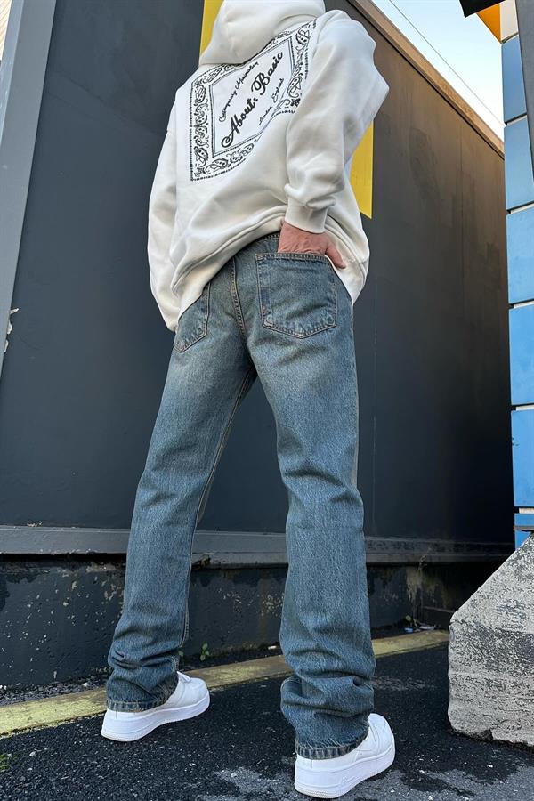 Yıkamalı İndigo Baggy A109 K-10 Pantolon İndigo
