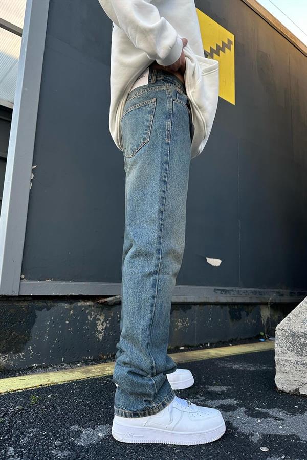 Yıkamalı İndigo Baggy A109 K-10 Pantolon İndigo