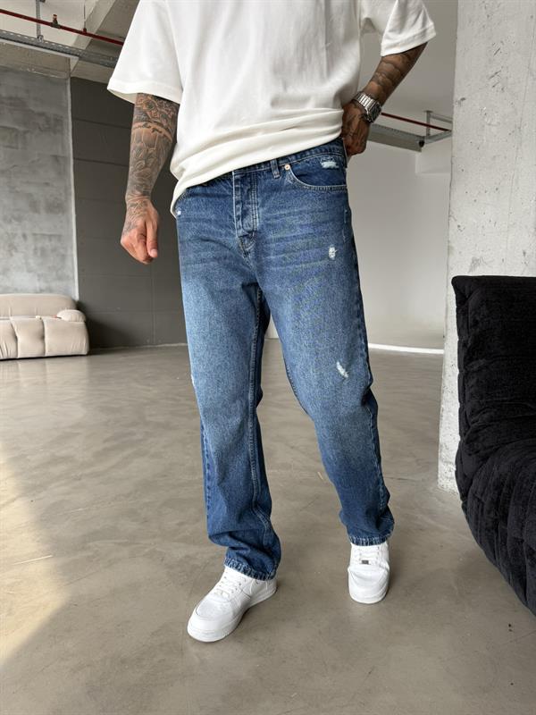 Yırtık Detatylı Basic Pantolon - Lacivert