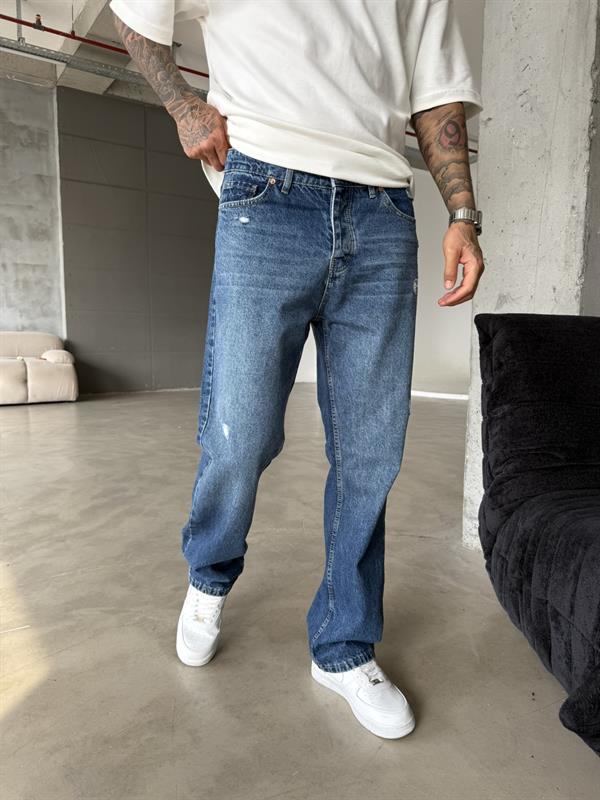 Yırtık Detatylı Basic Pantolon - Lacivert