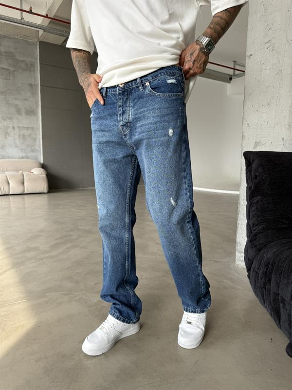 Yırtık Detatylı Basic Pantolon - Lacivert