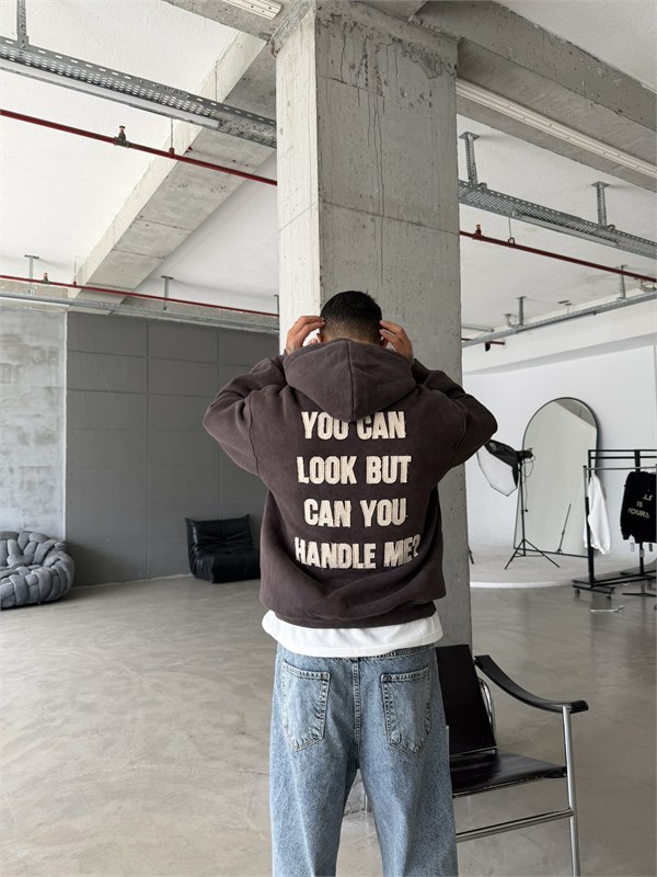 You Can Look But Acid  Yıkama Premium Hoodie