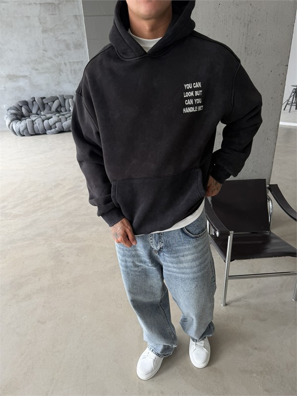 You Can Look But Acid  Yıkama Premium Hoodie