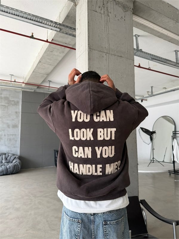 You Can Look But Acid  Yıkama Premium Hoodie
