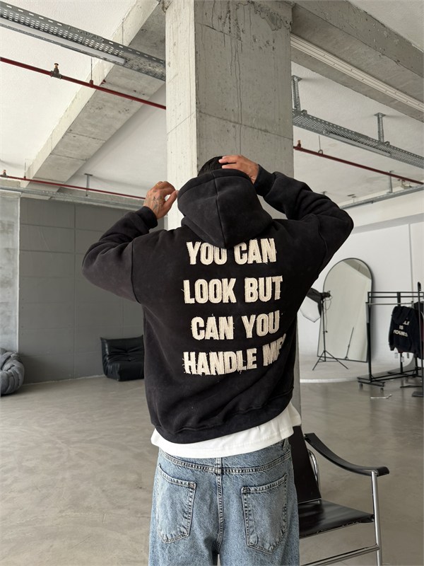 You Can Look But Acid  Yıkama Premium Hoodie