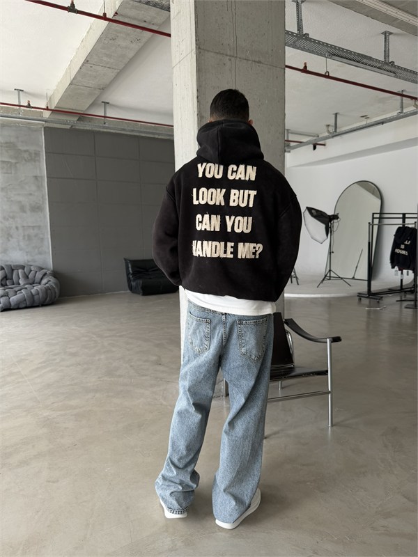 You Can Look But Acid  Yıkama Premium Hoodie