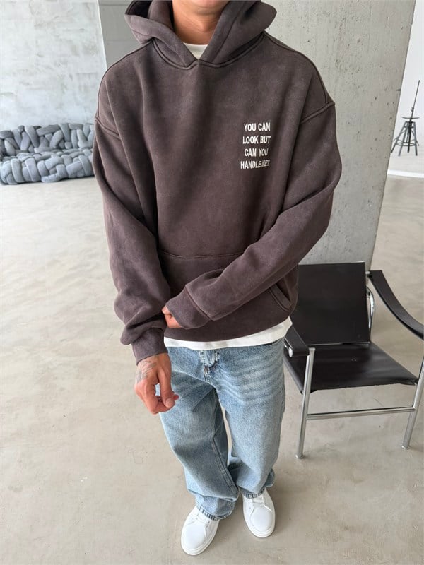 You Can Look But Acid  Yıkama Premium Hoodie