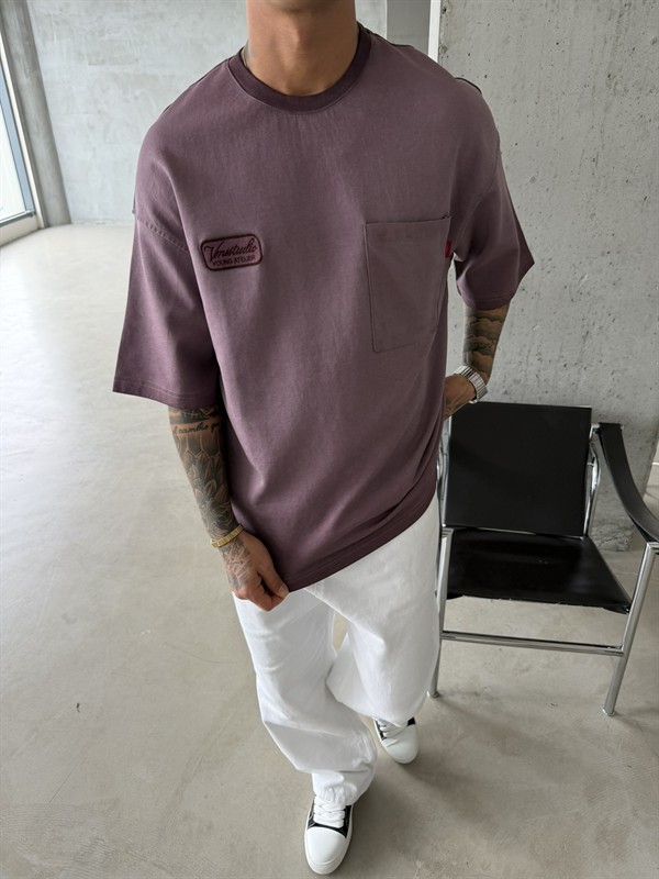Young Ateile Oversize Acid T-Shirt - Bordo