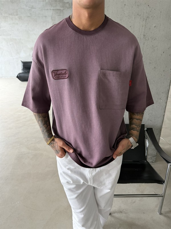 Young Ateile Oversize Acid T-Shirt - Bordo