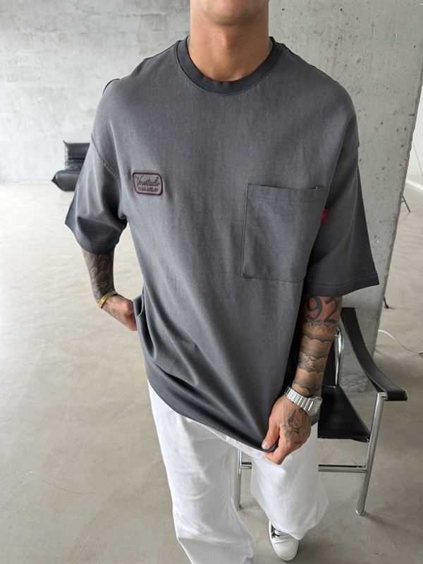 Young Ateile Oversize Acid T-Shirt - Füme