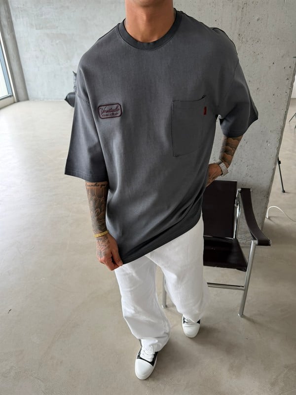 Young Ateile Oversize Acid T-Shirt - Füme