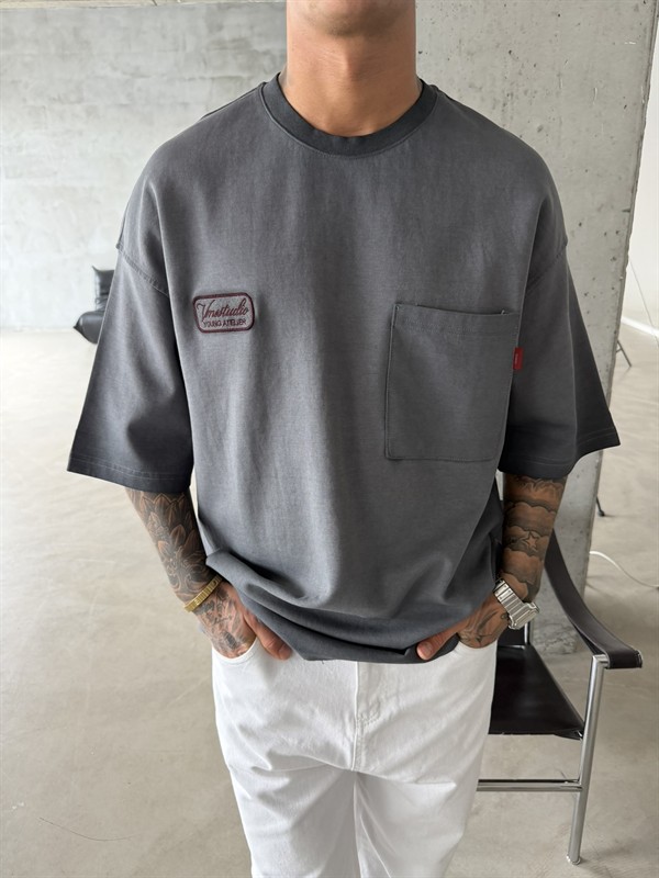 Young Ateile Oversize Acid T-Shirt - Füme