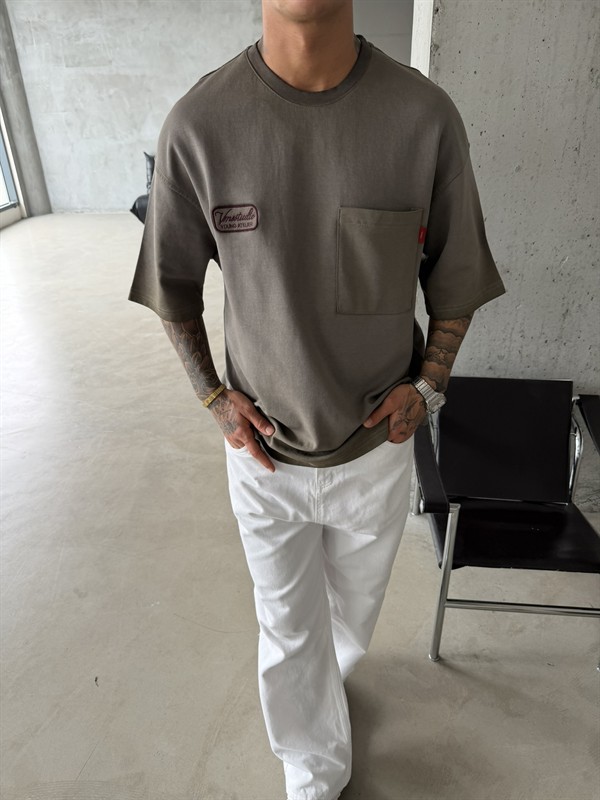 Young Ateile Oversize Acid T-Shirt - Haki